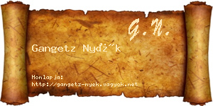 Gangetz Nyék névjegykártya
